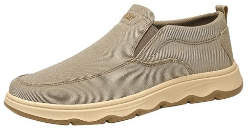 TDEOK Zapatos cómodos para hombre Slip On Mocasines sin cordones, zapatillas de verano elegantes, mocasines anchos, antideslizantes, suela suave, zapatos de conducción, zapatos casuales, zapatos