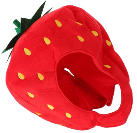 ERINGOGO Adorable Strawberry Hat Lustiger Plüsch-kopfschmuck Für Festivals Und Cosplay Leicht Und Bequem Für Fotoshootings Und Partys Einzigartiges Erdbeer-design
