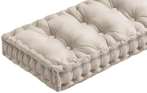 seokor Bankauflage Samt 40x40 100x35 120x40 150x50 160x60 Outdoor & Indoor 8-10cm Dicke Sitzkissen Sitzpolster für Fensterbank Sitzauflage Terrasse Gartenbankauflagen(D,90x35x8cm)
