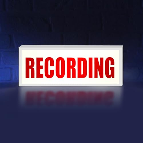 Recording Studio LED-Licht, beleuchtetes Schild, viele Beleuchtungsmodi, kabellos, mit Fernbedienung, für die Aufnahme von Radiobar, Bar, Pub, Heimdekoration