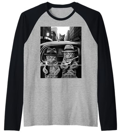 Lustig Gangster Katze Spruch Mafia Mobster Noir Humor Frauen Männer Raglan