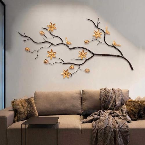 Sculpture murale d'arbre en métal, art mural en fer forgé d'arbre de vie, grandes sculptures suspendues de branches, le jardin, à suspendre horizontalement ou verticalement