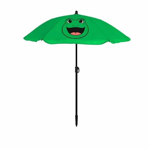 Mojawo Kinder Frosch Sonnenschirm Sonnenschutz Gartenschirm Campingmöbel Ø110xH130 cm Wetterbeständiger Polyester-Sonnenschirm (130g/m²) für angenehmen Schatten.