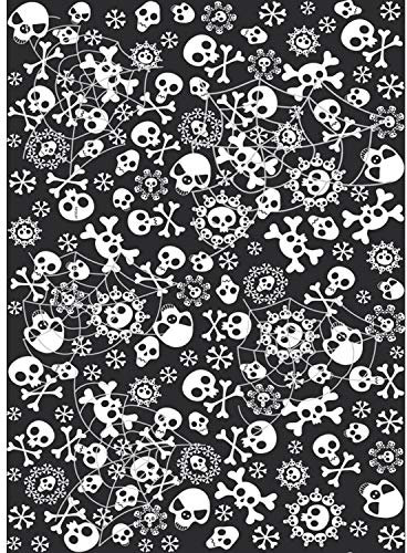 Folat Tischdecke, Kunststoff, Totenkopf Motiv, 120 x 180 cm
