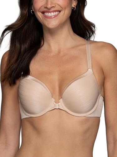 Vanity Fair Women's Front Closure Bra with No-Poke Underwire (34B-44DDD),Average Figure - Beige,38C