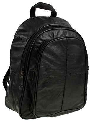 Just4ugifts - Damen Weicher Echter Leder Rucksack Tasche - Dreifacher Reißverschluss