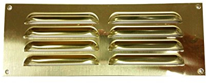 Merriway BH00510 Polished Brass Louvred Vent 9 x 3 -1 Pcs
