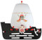 Elobra Wandlampe Piratenschiff Kinderzimmer Holzlampe Kinderlampe, Schwarz mit Segeln, Piraten und E27 Fassung für Jungen, 50 x 40 x 12 cm