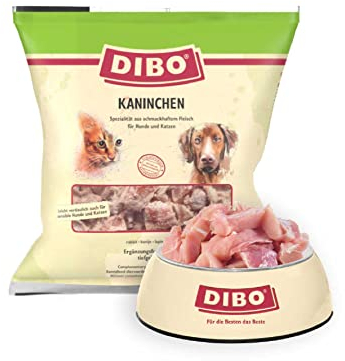 DIBO Kaninchen, 20 x 1.000g-Beutel, Tiefkühlfutter, gesunde, natürliche Ernährung für Hunde und Katzen, Barf, B.A.R.F.
