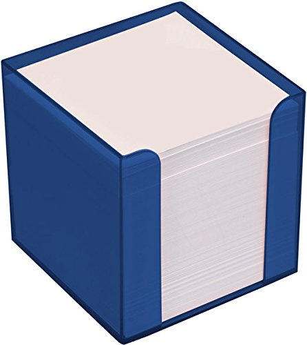 Büroring Zettelbox blau Kunststoff, 9x9x9cm, weißes Papier