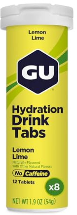 GU Energy Hydration Electrolyte Drink Tablets, 8-Count(96 Servings), Lemon Lime