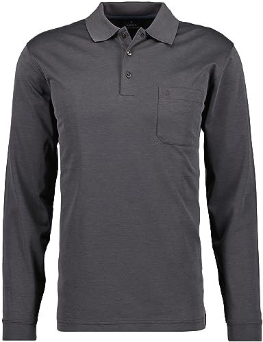 Ragman Herren Softknit-Polo Langarm XL Schiefer