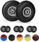 8X Ruedas de Carretilla, Neumáticos de Goma, 3.00-4, Eje de 20mm, hasta 80 kg, 260 x 85 mm, Recambios, Negro y Gris