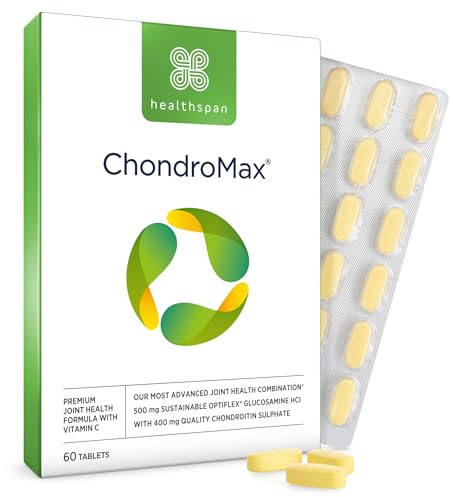 Healthspan Glucosamine & Chondroitin (60 Tablets, 500mg Glucosamine & 400mg Chondroitin) | Joint & Bone Support | Advanced Joint Support | Vitamin C to Support Joint Cartilage | Sustainably Sourced
