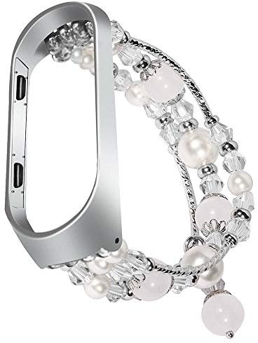 Turbobm para Xiaomi Mi Band 4 - Pulsera para Xiaomi Mi Band 4 Correa de Reloj Adecuado para Xiaomi Mi Band 4 Pulsera de ágata de Repuesto Carcasa de Metal