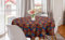 ABAKUHAUS Blumen Runde Tischdecke, Funk-Kunst-Blumen-Muster, Kreis Tischdecke Abdeckung für Esszimmer Küche Dekoration, 150 cm, Blau und Brown