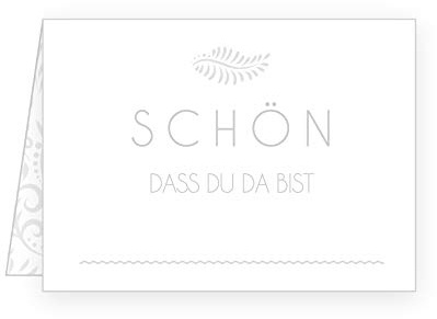 Set 50 Premium Tischkarten Platzkarten Namenskarten Hochzeit - Geburtstag - Taufe - Kommunion - Konfirmation - Feier (Grau/Silber, 50 Karten)