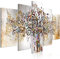 B&D XXL - Wandbilder XXL Gustav Klimt Baum des Lebens 200x100cm 5 tlg - Wand Deko Leinwand Bilder Groß Wanddeko Wohnzimmer Schlafzimmer Kunstdrucke - Abstrakt Tree of life