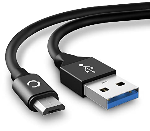 CELLONIC® USB Kabel 2m kompatibel mit Huawei FreeBuds Lite kompatibel mit Sennheiser HD 4.50R Ladekabel Micro USB auf USB A 2.0 Datenkabel 2A schwarz PVC