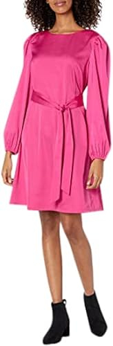 The Drop Stretch-Kleid für Damen, seidiger Stoff, mit Gürtel, Hot Pink (Rosa), von @shopdandy, L