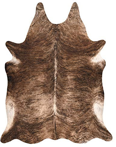 rugsx Teppich künstliches Rindsleder, Kuh, braun Leder 100x150 cm