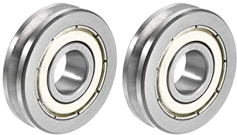 sourcing map V6000ZZ Kugellager in V-Nut-Form, 10 x 30 x 8 mm, doppelt geschirmtes Chromstahl, 2 Stück