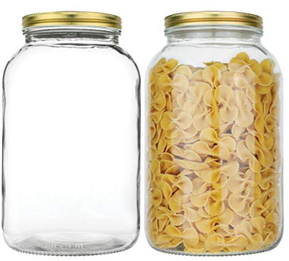 kitchentoolz Einmachglas, weite Öffnung, mit luftdichtem Metalldeckel, sicher zum Fermentieren von Kombucha Kefir, zum Beizen, Aufbewahren und Konservieren, BPA-frei, hergestellt in den USA, 2 Stück