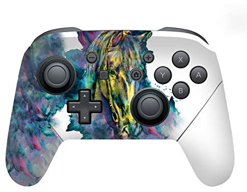 Head Case Designs Licenza Ufficiale Riza Peker Cavallo Mix Arte Vinile Sticker Gaming Pelle Adesivo Compatibile con Nintendo Switch PRO Controller