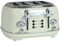 CHARLES BENTLEY Toaster, 4 Slice Toaster, Stainless Steel, Browning Control Dial with 6 Levels, Cream & Chrome, Crumb Tray, Cancel, Defrost, Reheat Settings, Cord Storage, Loading Handle (32x29x19cm)