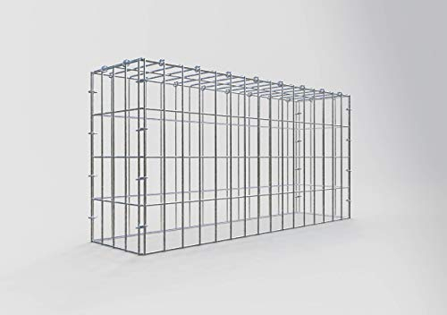 GABIONA Gabion de culture type 3 carré, maillage 5 x 10 cm, profondeur 20 cm, gabion 80 x 40 x 20 cm (L x H x P), anneau en C
