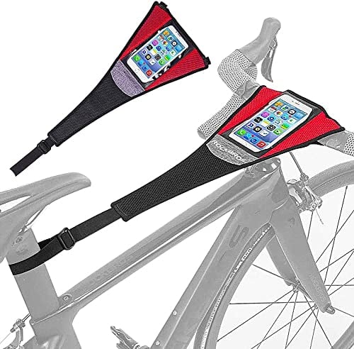 AMACOAM Schweißfänger Rollentrainer Fahrradschweißnetz Fahrrad Schweißnetzfänger Rollentrainer Rennrad Trainer Schweißbänder Fahrrad Schweißabdeckung mit Handytasche Anti-Schweiß Schnell Trockend