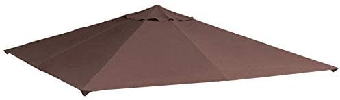 Outsunny Techo de Repuesto 300x300 cm para Cenador de Jardín Cubierta de Repuesto de Gazebo Pabellón Exterior con 8 Orificios de Drenaje y Ventilación Café