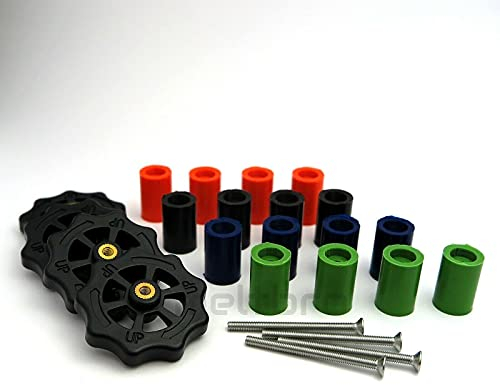 Silikondämpfer für Heizbett 3D-Drucker, M3, Wahlweise mit Senkkopfschrauben etc. z.B. Geeetech A10 (Set 2, schwarz)