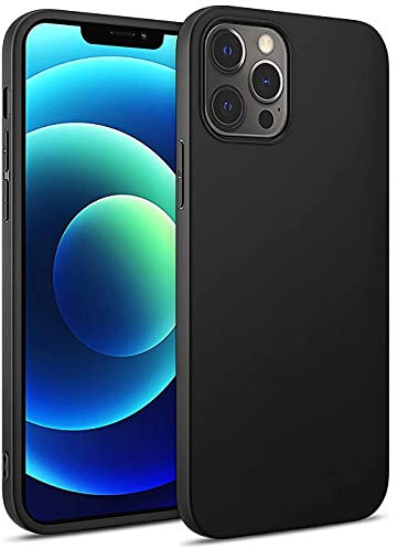 Verco Kompatibel mit iPhone 12 Pro Max Hülle, Matte Rückschale Schutzhülle für iPhone 12 Pro Max Case Silikon Handyhülle - Schwarz