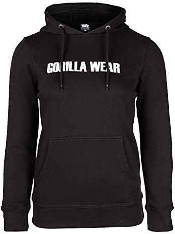 Gorilla Wear - Charlotte Hoodie - Schwarz - Bodybuilding Sport Freizeit Alltag leicht bequem mit Logo Aufdruck aus Baumwolle und Polyester optimale Bewegungsfreiheit, L