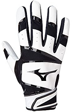 Mizuno B-303 Baseball-Schlaghandschuh, für Erwachsene, Weiß/Schwarz, Größe L