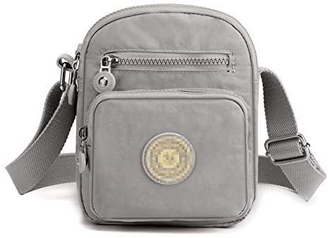 Milky Way Damen Umhängetasche aus Nylon mit mehreren Taschen, für Damen und Mädchen, zum Einkaufen, Wandern, für den täglichen Gebrauch (grau)