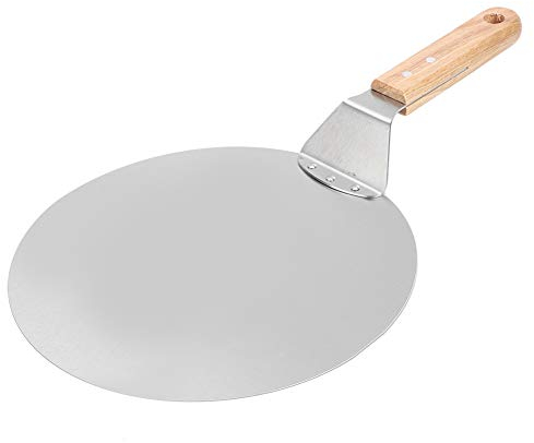 Pizzaschaufel Pizzaschaufel-Schaufel Edelstahl-Pizzaschaufel Runde Pizza-Kuchen-Backschaufel mit Holzgriff