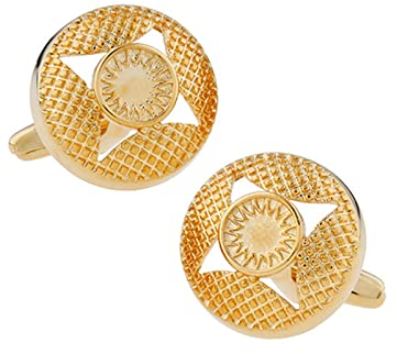 Lieson Manschettenknöpfe Herren Trauzeuge, Manschettenknöpfe Hochzeit Gold Manschettenknöpfe Herren Hochzeit Rund Mit Gitter Cufflinks für Hemd Hochzeit Geburtstag Geschenk