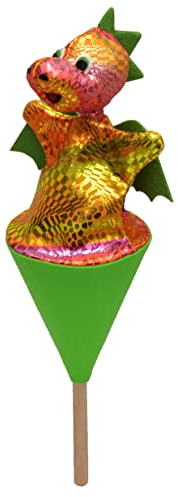 Tütenkasper Marionette Märchenfigur Drache 20 cm, Ideal für Puppentheatre und Rollenspiele, für Kinder Baby Jungen Mädchen