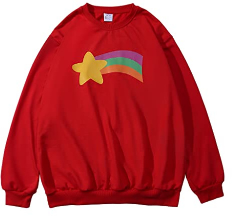RocailleCos Mabel Pines Cosplay-Kostüm, Pullover, Regenbogen, Rundhalsausschnitt, Sweatshirt, langärmelig, Oberteil für Damen und Mädchen