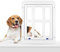 Enjoying Hund Fliegengittertür 28 x 33 cm Katzentür mit Magnetklappe Abschließbar Hundetüren für Schiebetüren, Fenster und Veranda, Weiß
