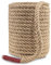 EMEKIAN 30mm Natural Thick Jute Rope, 30M Twisted 4 Strand Fiber Hemp Rope, Strong Jute Twine String for Gardening, Craft, Bundling, Camping, Decorating (Brown)