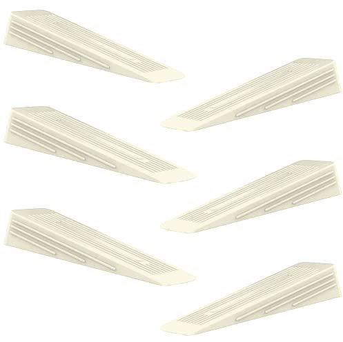 AFFIXERS Door Stoppers for Floor Anti-Skid, Durable, and Heavy Duty Rubber Door Stop | Ideal for All Types of Surfaces | Door Wedges (Cream (Pack of 6))