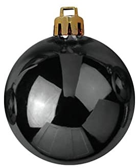 INNA-Glas Weihnachtskugel Teodora, 6 Stück, glänzend schwarz, Ø7cm | christbaumkugel