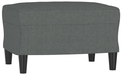 vidaXL Fußhocker, Sitzhocker Sitzbank mit Holzrahmen, Polsterhocker Hocker für Wohnzimmer, Fußbank Fußstütze Fußablage, Modern, Dunkelgrau Stoff