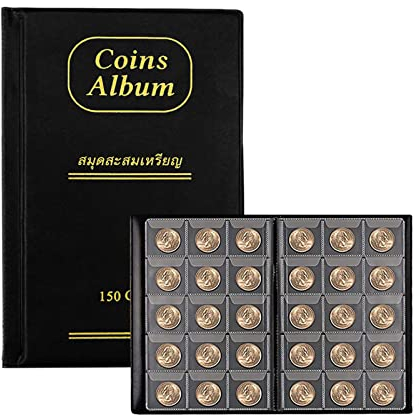 Dzmuero Münzen Aufbewahrung, Münzen Sammelalbum, Münzen Sammelalbum Gedenkmünzen Album Können 150 Münzen Speichern Für Münzen, Souvenir Münzen
