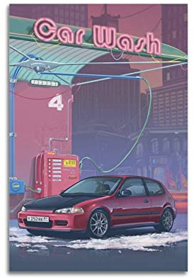 JDM Auto-Poster für Honda Civic Sportauto-Poster, dekorative Malerei, Leinwand, Wandposter und Kunstbild, Druck, modernes Familien-Schlafzimmer, Dekoration, Poster, 30 x 45 cm
