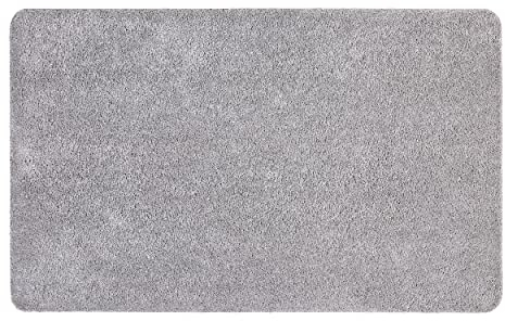 Astra Fußmatte innen rutschfest - Pflegeleichte Schmutzfangmatte waschbar - Türmatte PVC-frei Sauberlaufmatte - saugstarker Fußabtreter hellgrau 60x100 cm