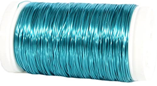 Decolackdraht 160m // Ø 0,3mm // 100g // Dekodraht Basteldraht Bindedraht Blumendraht // für Blumengestecke Dekokränze und ideal zum Basteln (Türkis) Floristik Handwerk Bastelarbeiten